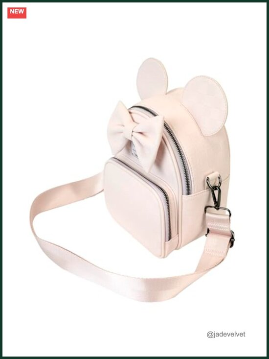 Loungefly Minnie Mouse Checkered Faux Leather Convertible Mini Backpack